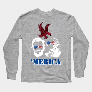 Funny 4th Of July George And Lincoln Independence Day T Shirt Long Sleeve T-Shirt